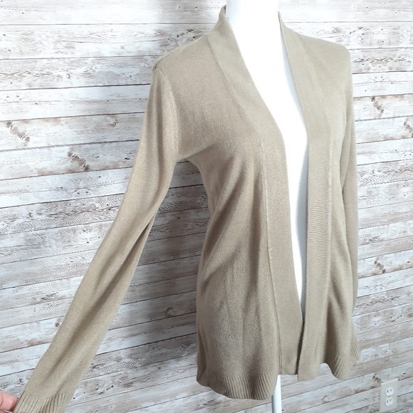 Karen Scott Open Front Cardigan PS Tan 387 - Picture 2 of 5